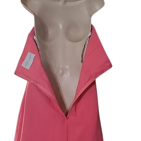 Alfred Angelo Pink‎ Halter Bridesmaid Dress Sweetheart Neckline Knee Length Size - Picture 4 of 5